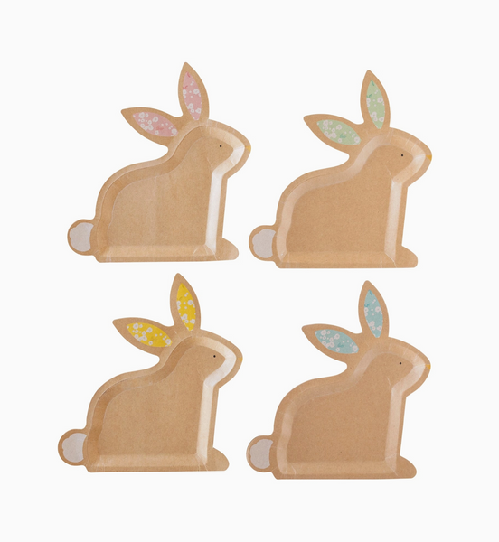 Kraft Bunny Shaped Plate Set