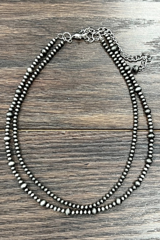 16" Double Strand Beaded Necklace