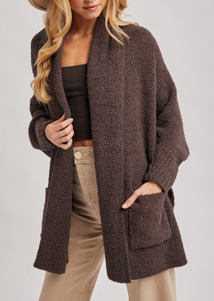 Oh So Cozy Wrap Sweater Cardigan (Chocolate)