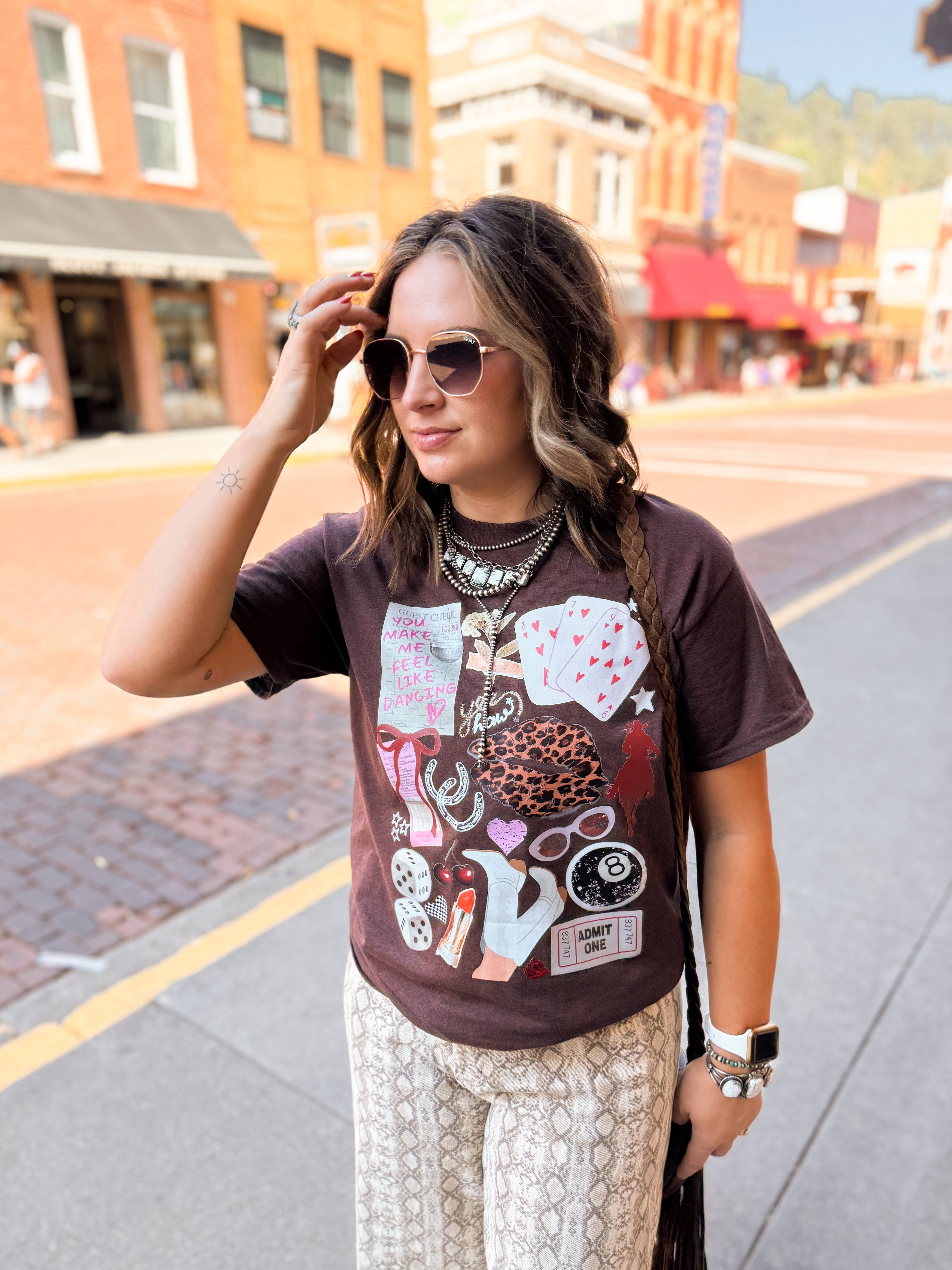 You Make Me Feel Like Dancing Graphic Tee (Russet)