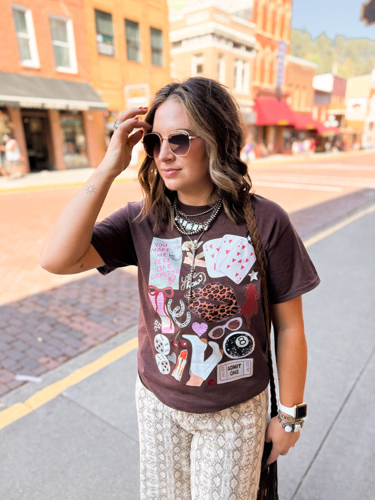 You Make Me Feel Like Dancing Graphic Tee (Russet)