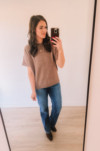 Style Icon Sweater Tee (Mocha)