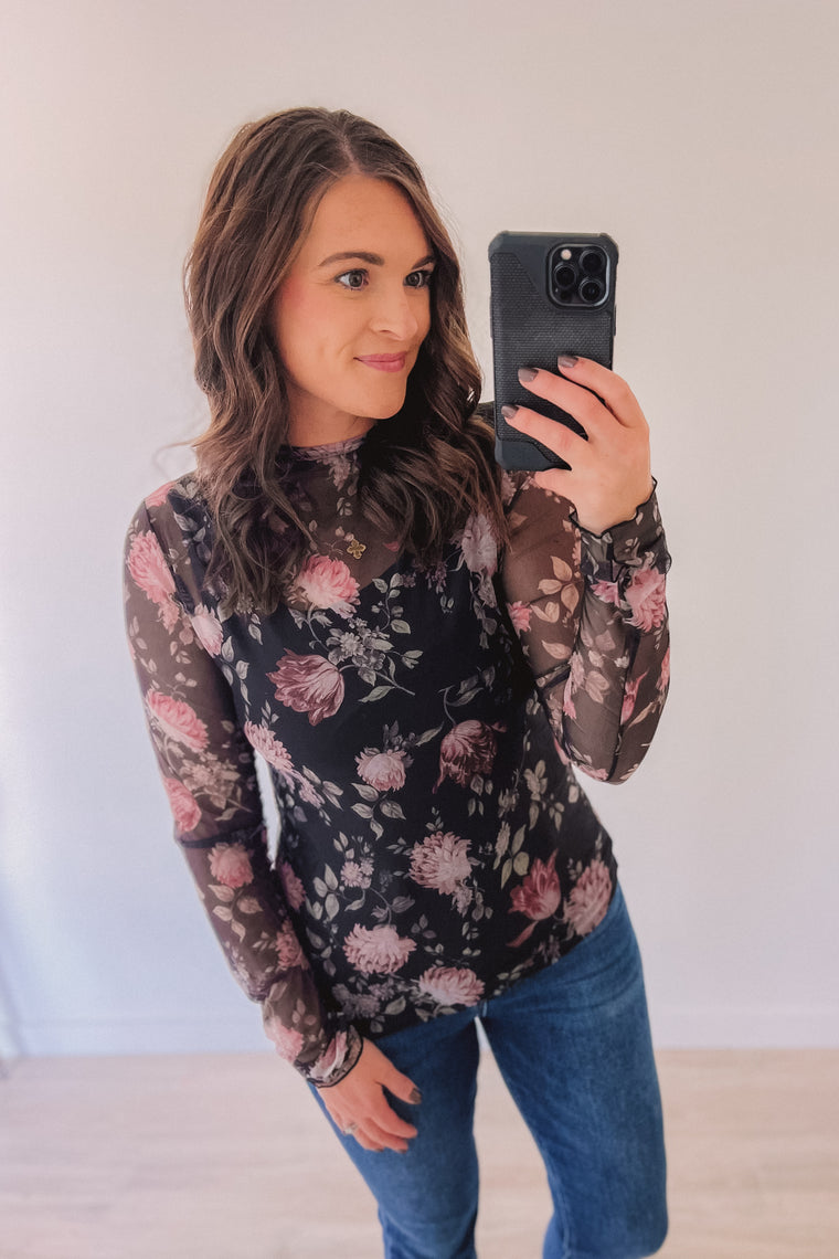 Truly Blooming Mesh Top