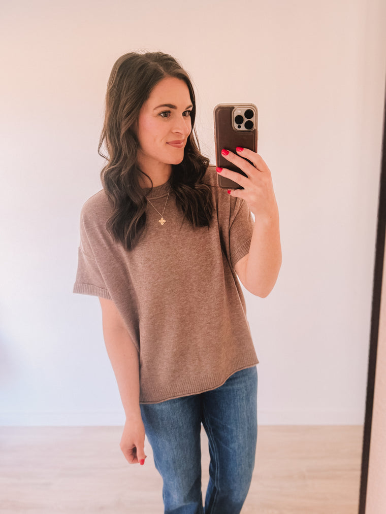 Style Icon Sweater Tee (Mocha)