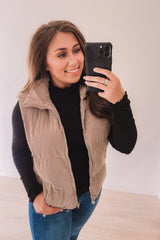 Need You To Know Corduroy Vest (Taupe)