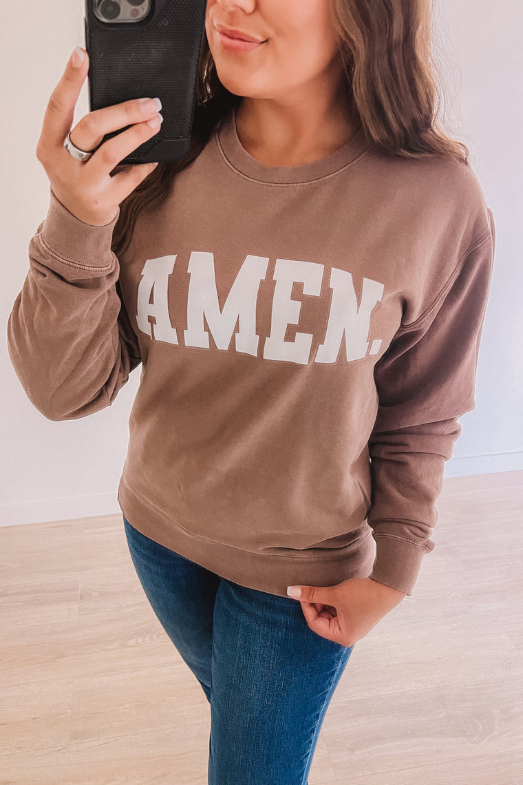 AMEN Graphic Pullover (Mocha)