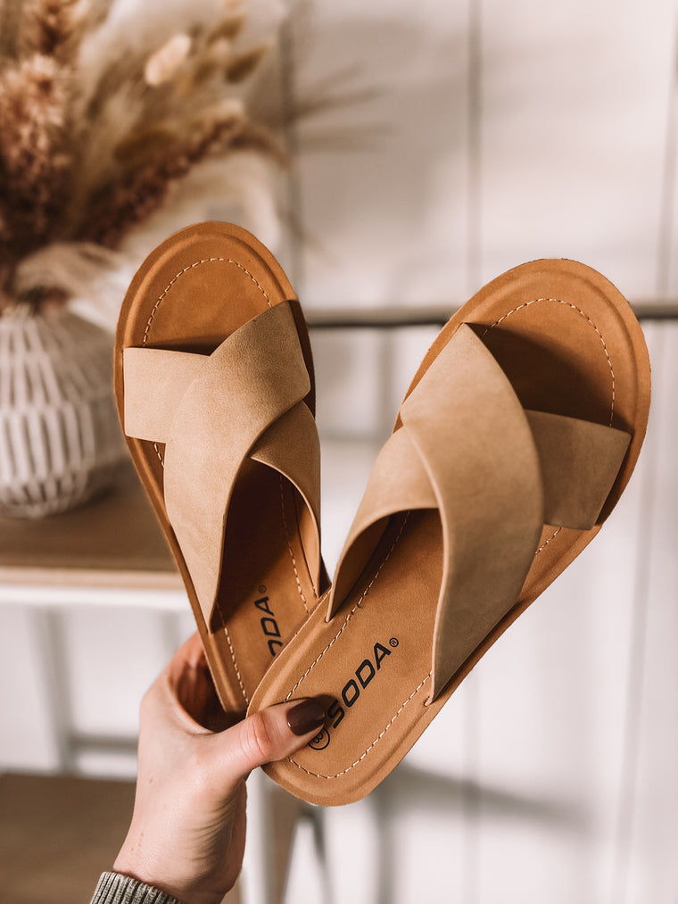 Let's Get It Started Sandal (Camel)