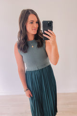 Teal Waters Sweater & Silk Dress
