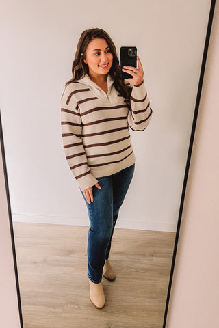 (SALE) Coffee House Stripe Pullover