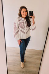 Cowgirl Kind Of Love Blouse (Ivory)