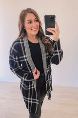 Always Yes Plaid Cardigan (Black)