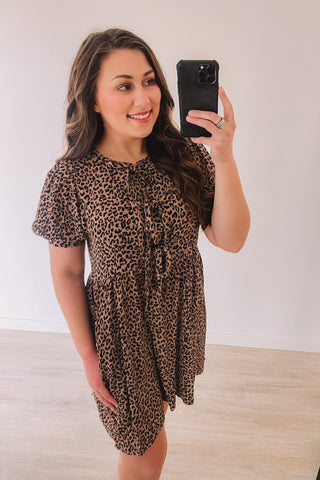 Catch Me Falling Animal Print Dress