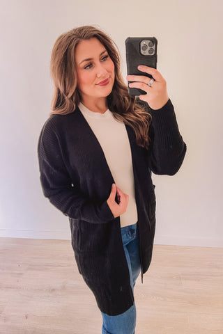 Oh So Cozy Cardigan (Black)