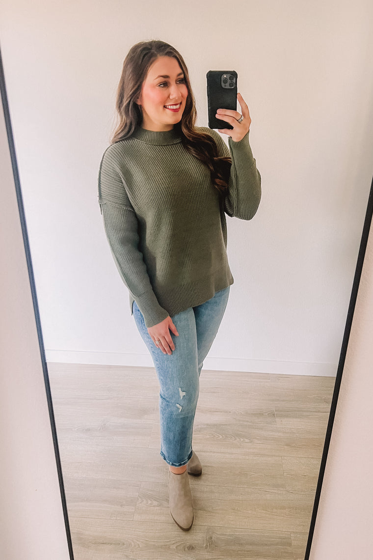 (SALE) On Repeat Sweater (Olive)