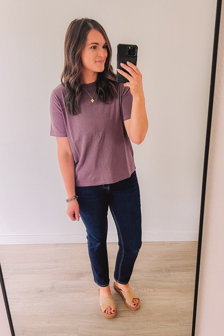 You Make It Easy Basic Tee (Merlot)