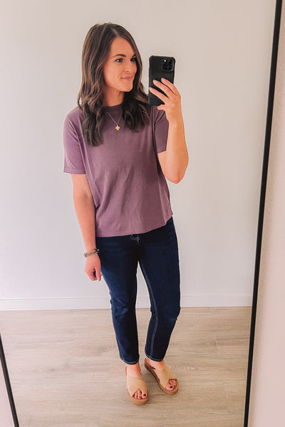 (SALE) You Make It Easy Basic Tee (Merlot)