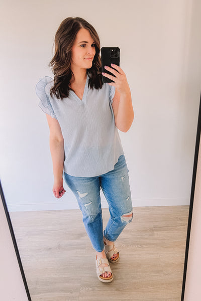 Coastal Town Blouse - Light Blue