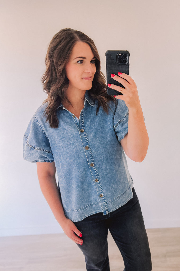 She's Got It Denim Blouse