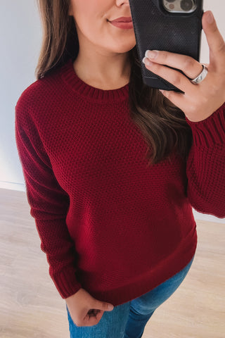 Blissfully Cozy Sweater (Cabernet)