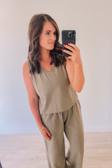 Washed Cotton Lounge Set (Olive)