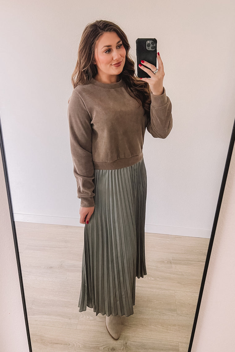 (SALE) Twirling Into The Holidays Dress - Grey