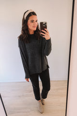 Feeling Festive Knit Sweater (Charcoal)