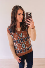 Saddle Up Aztec Sweater Vest