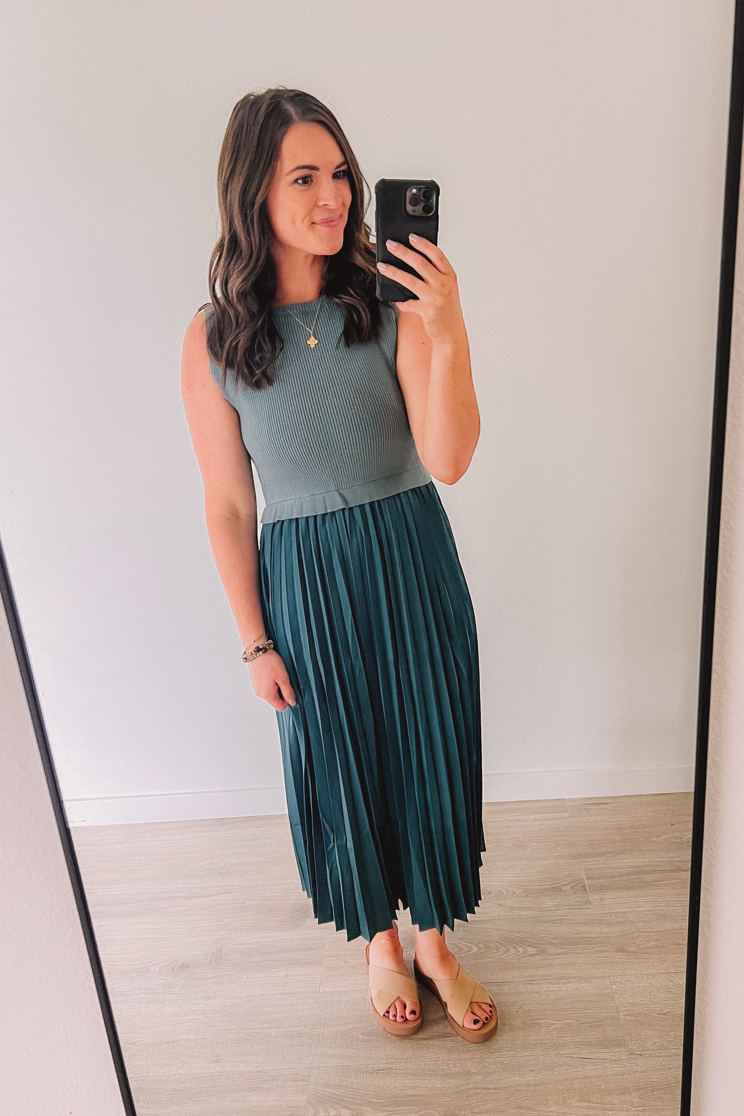 Teal Waters Sweater & Silk Dress