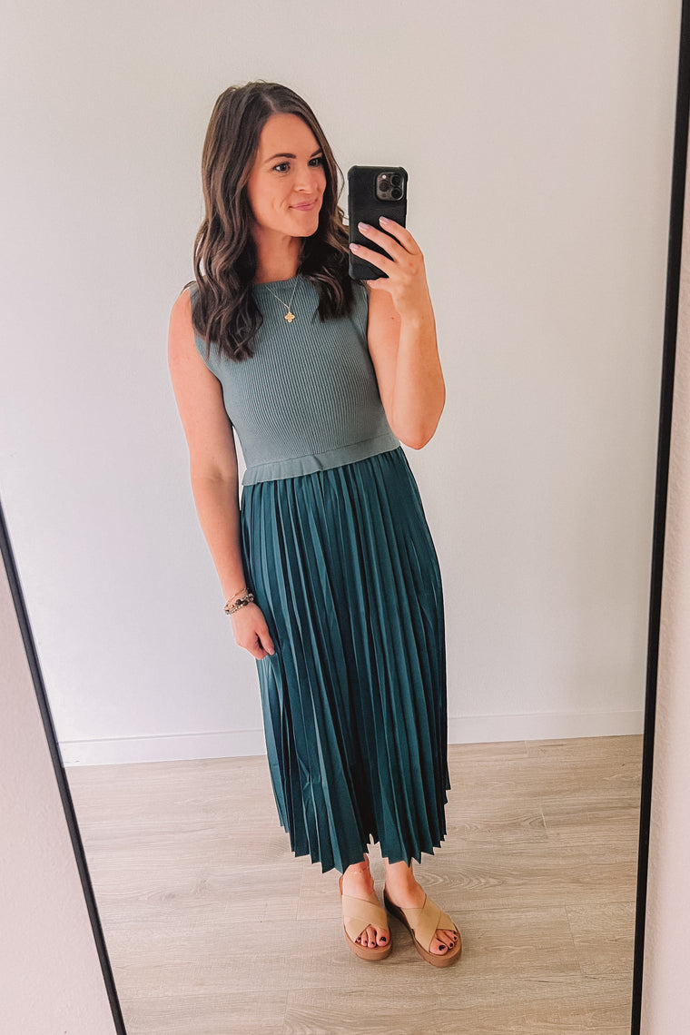 Teal Waters Sweater & Silk Dress