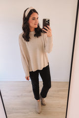 Feeling Festive Knit Sweater (Beige)