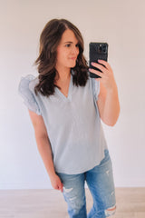 Coastal Town Blouse - Light Blue