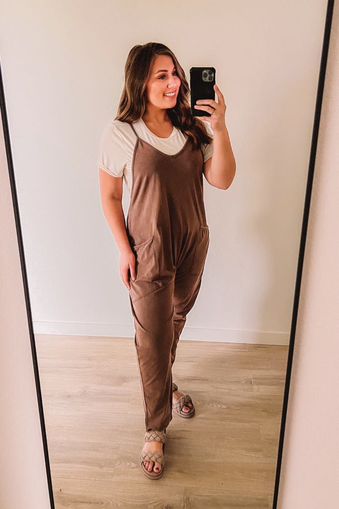 Every Day Style Mineral Wash Jumpsuit (Cocoa)
