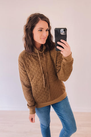 Amanda's Favorite Quilted Cowl Neck (Olive)