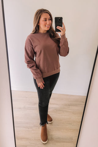 Still Falling For You Pullover (Rosy Brown)