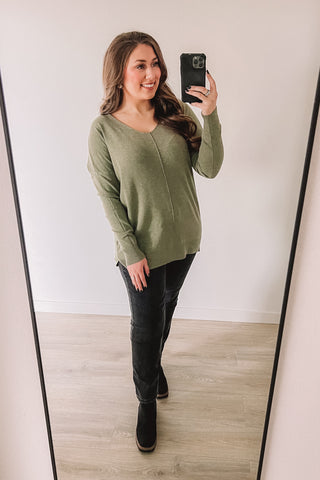 (SALE) Sweater Weather (Heather Olive)