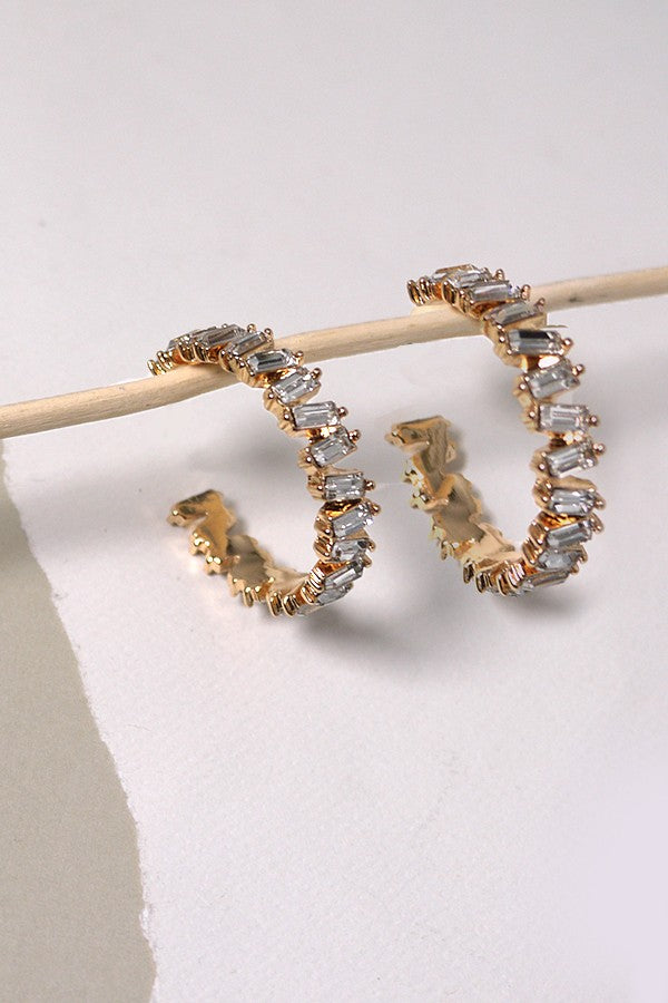 (PRE-ORDER) Baguette Hoop Earrings