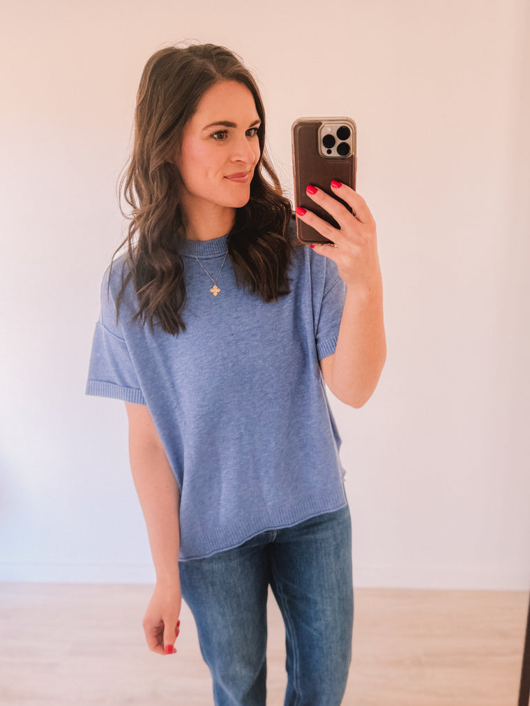 Style Icon Sweater Tee (Blue)