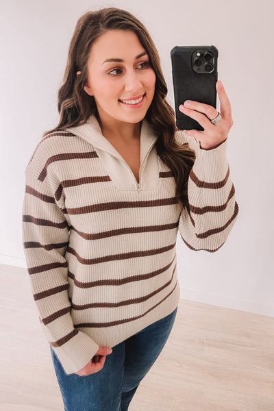 (SALE) Coffee House Stripe Pullover