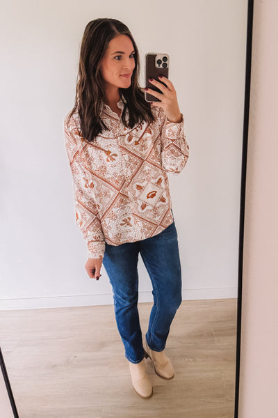 (SALE) Lucky Cowgirl Western Button Up