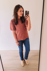 Falling For You Textured Blouse (Mauve)