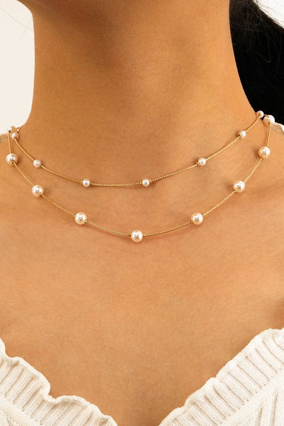 Dainty Double Layer Pearl Necklace