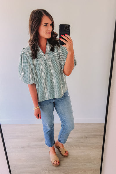 THML Takes Me Back Gingham Blouse