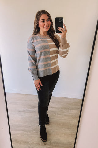 Seeing Double Sweater (Taupe/Heather)