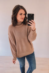 (SALE) Full Heart Cable Knit Sweater (Taupe)