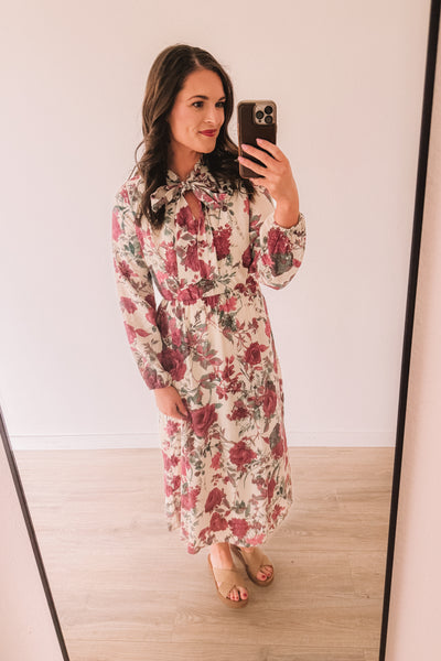 In Season Mauve Floral Dress