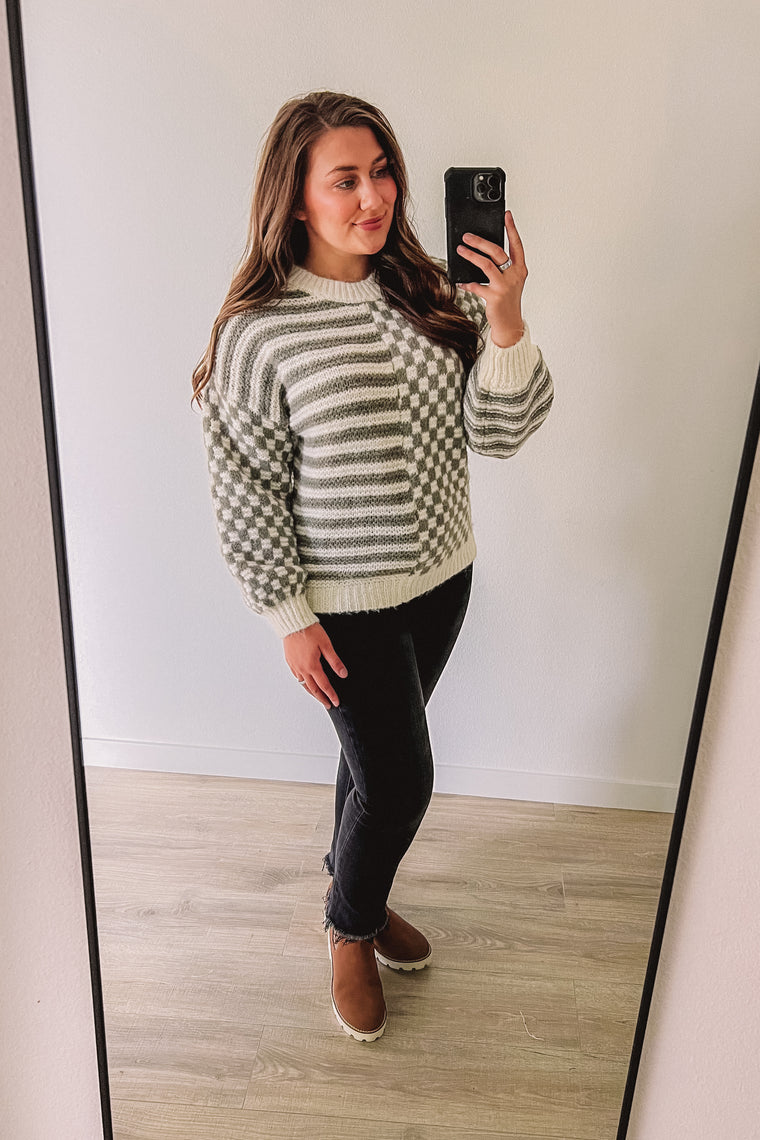 Effortless Edge Sweater (Olive)