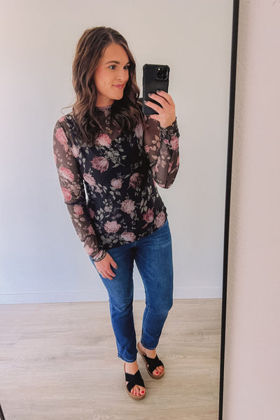 Truly Blooming Mesh Top
