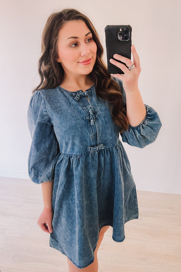 On My Heart Washed Denim Dress