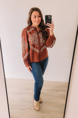 Cowgirl Kind Of Love Blouse (Amber)