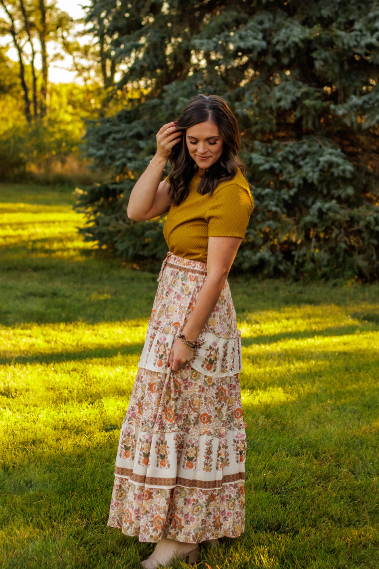 Wildflower Ruffle Floral Skirt